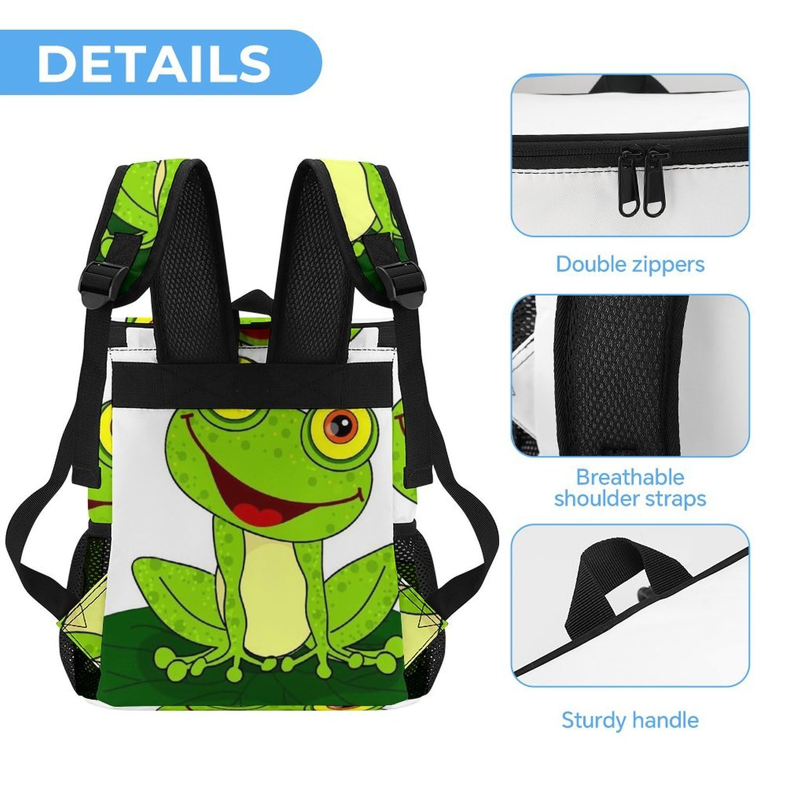 Happy Frog - Mochila térmica térmica a prueba de fugas de tela de sarga de poliéster resistente con correas acolchadas ajustables, bolsa térmica para picnic, camping, actividades al aire libre