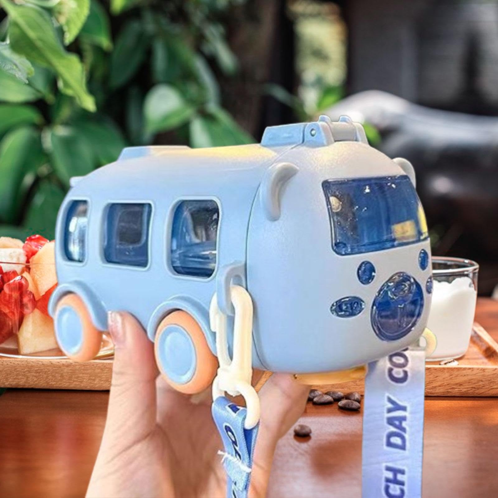 Xiaonu Bouteille D'bus Pour Enfants 500 Ml Avec Paille Et Bandoulière, Bouteilles D'eau Anti-fuite, Mignonne Bouteille D'bus, Bouteille D'eau Portable