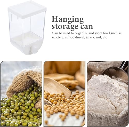 Miniatura 3 de Dispensador hermético de cereales de 33.8 fl oz, contenedor de almacenamiento de granos montado en la pared con diseño colgante para alimentos