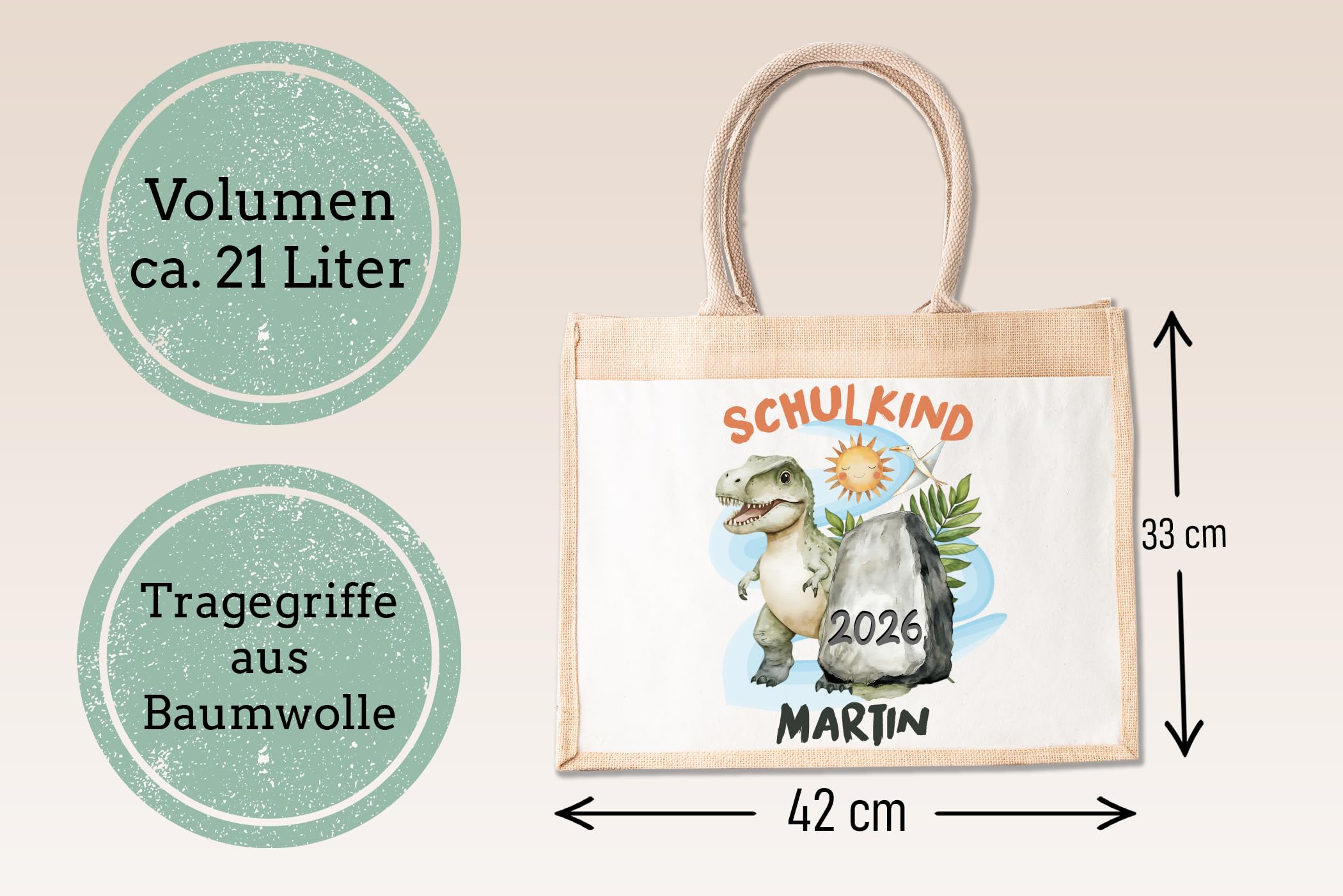 LIEBTASTISCH - Personalisierte Jutetasche für Kinder mit Namen - für Jungs - Geschenkidee - Einschulung - Prinzessin - Schultüte - 2025