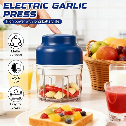 Miniatura 3 de Mini picadora eléctrica de alimentos, mini picadora de verduras portátil 2026 con carga USB, procesador de alimentos inalámbrico, mejora, juego de