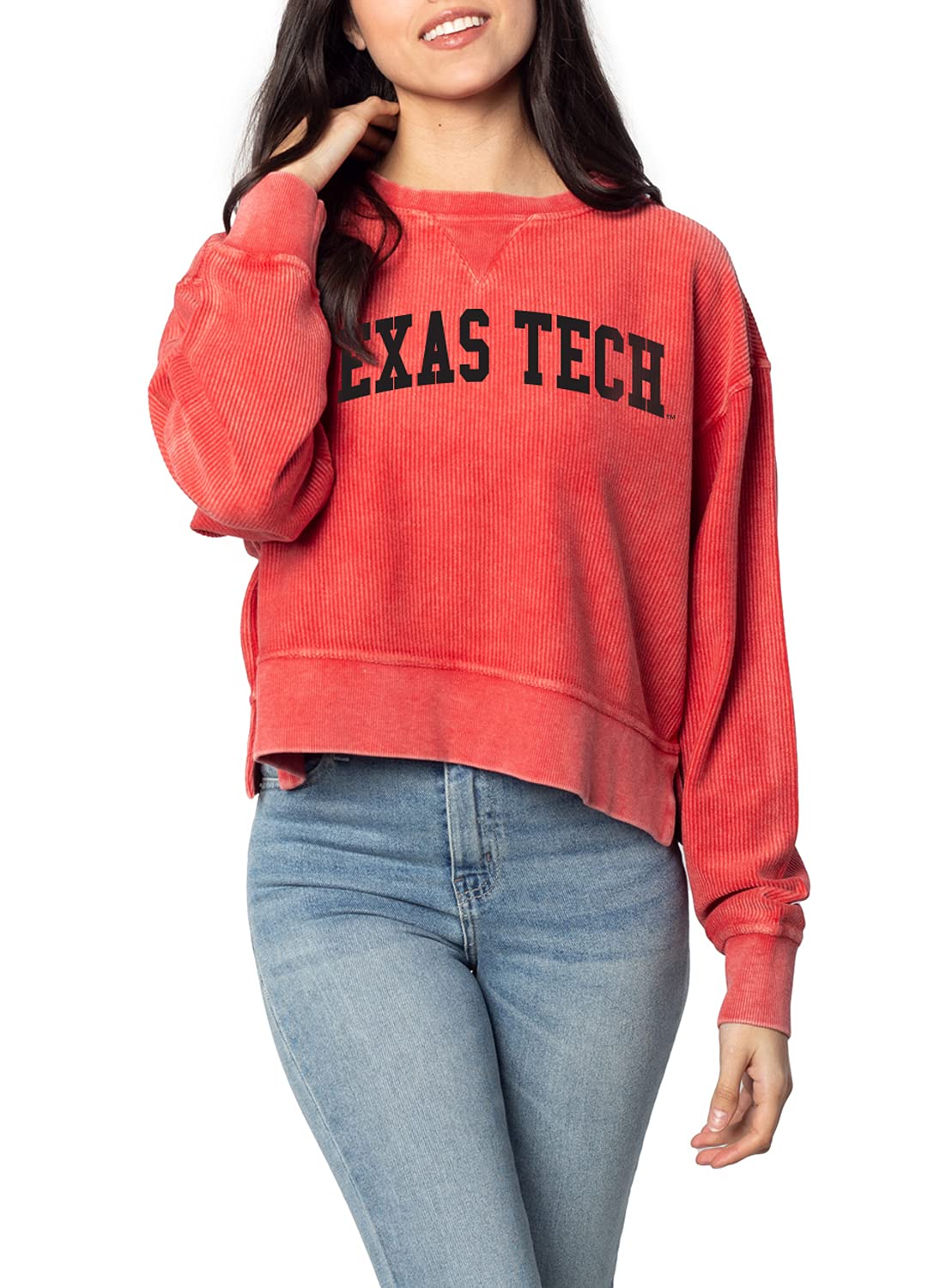 chicka-d NCAA womens Corded Boxy Pullover