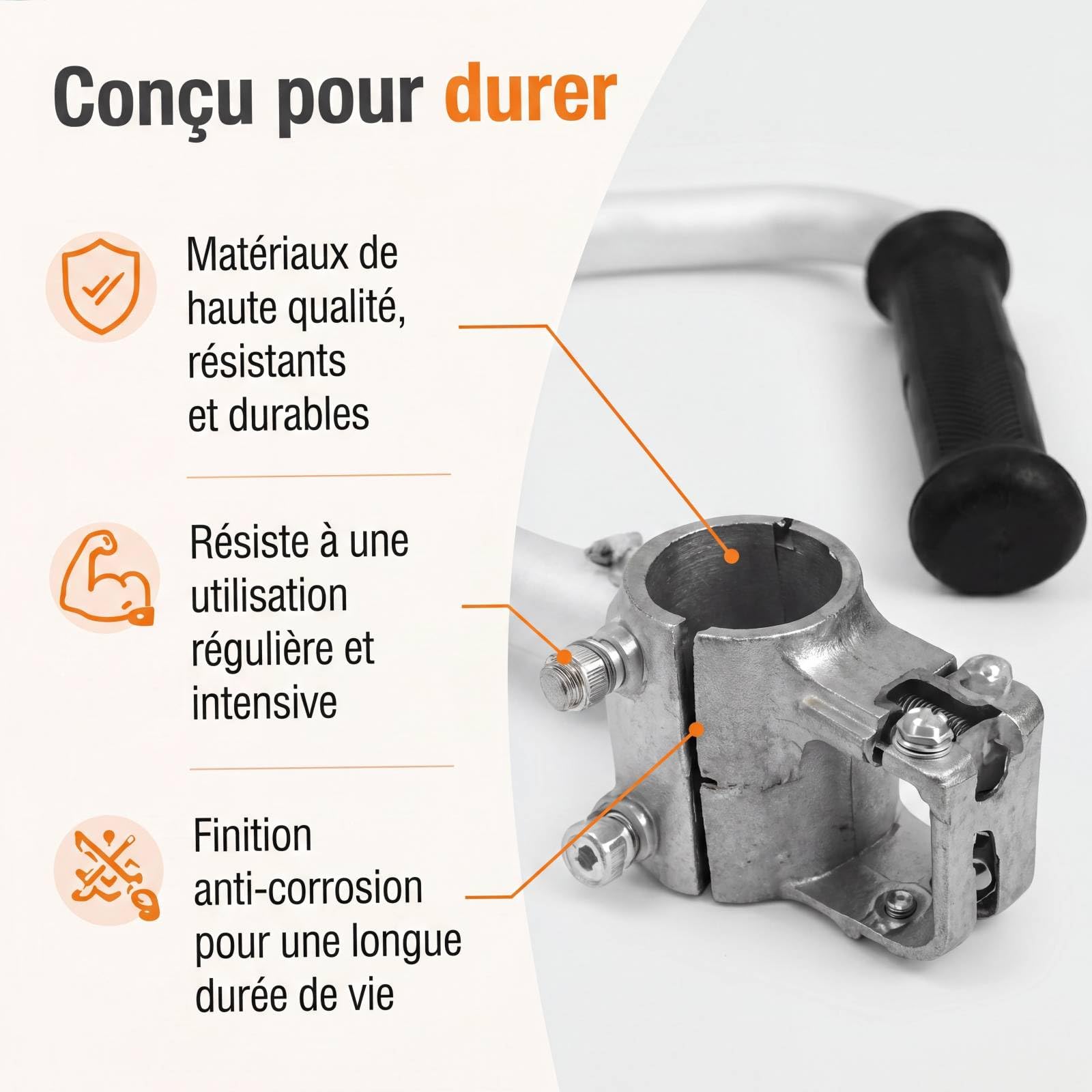 FACAIIO Support de guidon pour débroussailleuse compatible avec les modèles Stihl FS130, FS131, FS111, FS91, FS89, FS200, KM130, KM110, HT100 et HL75 (accessoire pour outils de jardin).