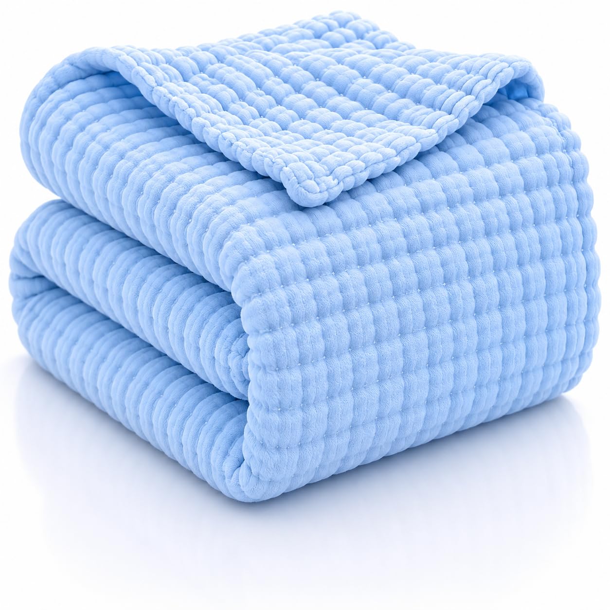 BMNE 100% Cotton Muslin Baby Swaddle Set of 1 Pc | Baby Towel, Blanket & Swaddle Cloth for Newborn | Soft & Breathable Wrap 105 x 105 cm – Blue-image-47