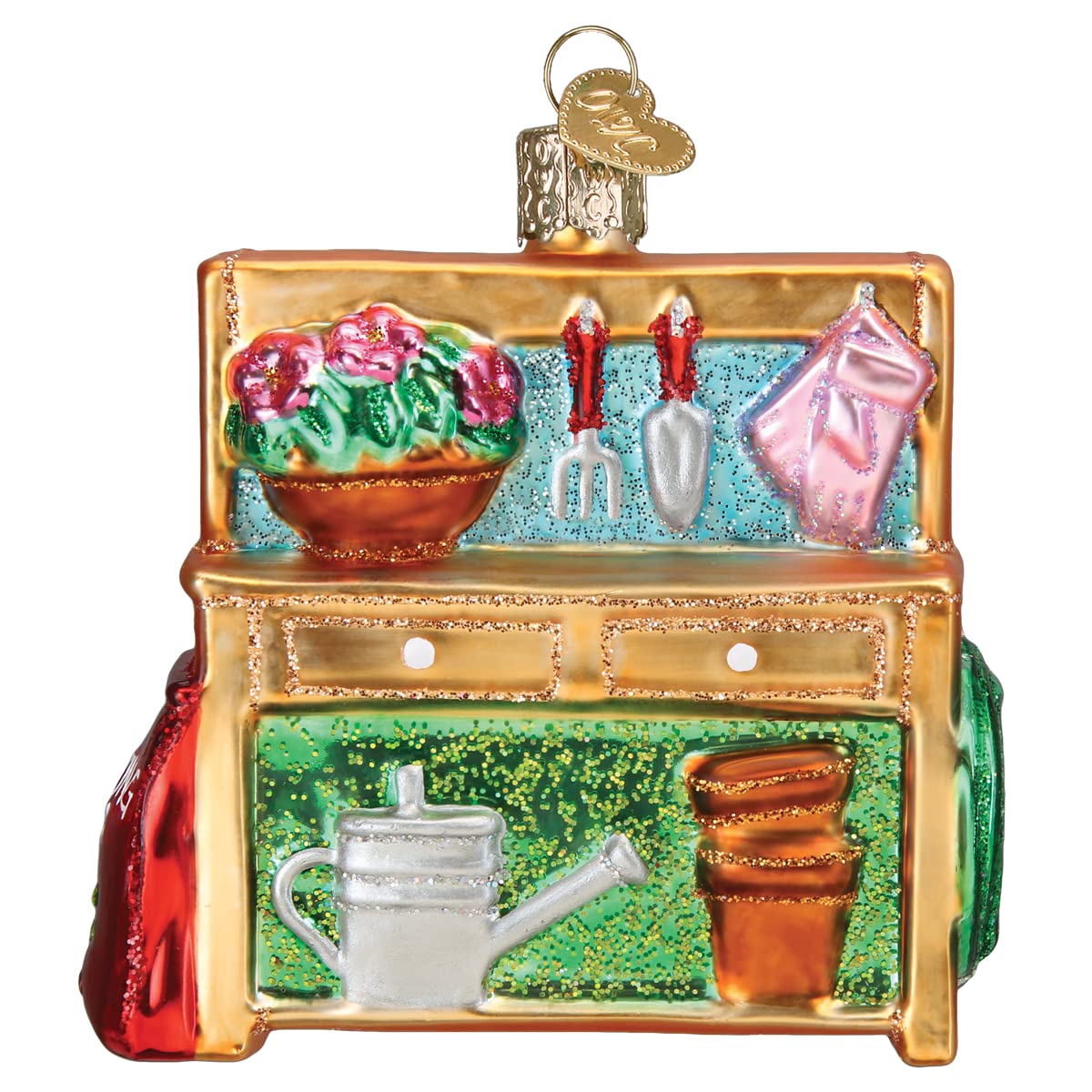 Old World Christmas Potting Bench Glass Blown Ornament for Christmas Tree