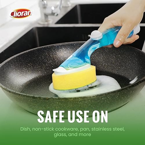 Miniatura 6 de Recambios de Dishwand - Cabezales de esponja para exfoliar, sin arañazos, cabezal de repuesto para lavaplatos, mango de cepillo dispensador relleno