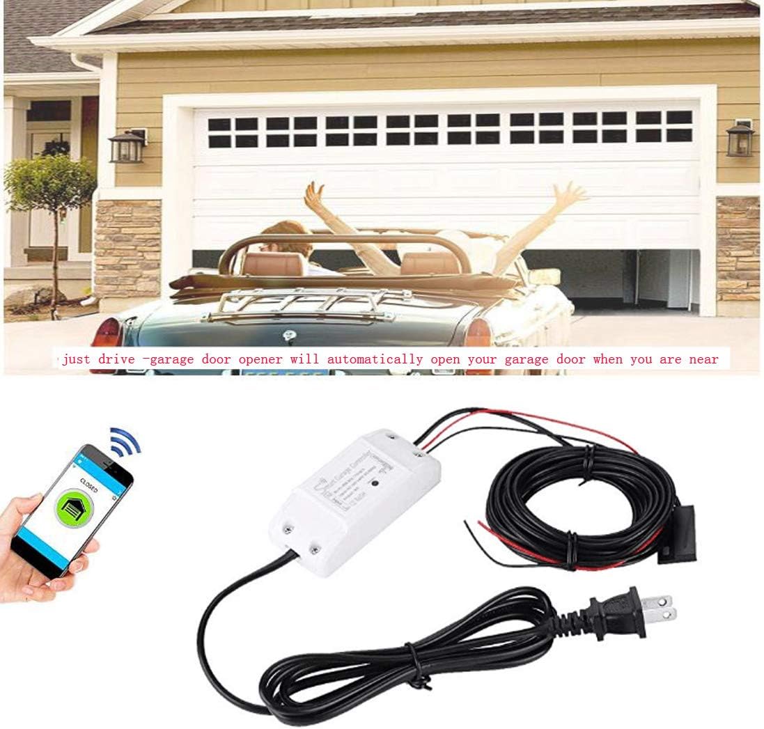 Smart Wi-Fi Alexa Garage Door Openers Remote control Smart Phone Wireless Android iOS APP Compatible with Alexa and Google Assistant IFTTT, No Hub needed
