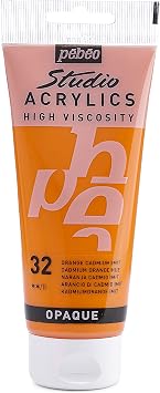 PEBEO - Acrylic Fine Studio Acrylics - Cadmium Orange Hue - Cadmium Orange Hue 100ml/3.38oz 831-032