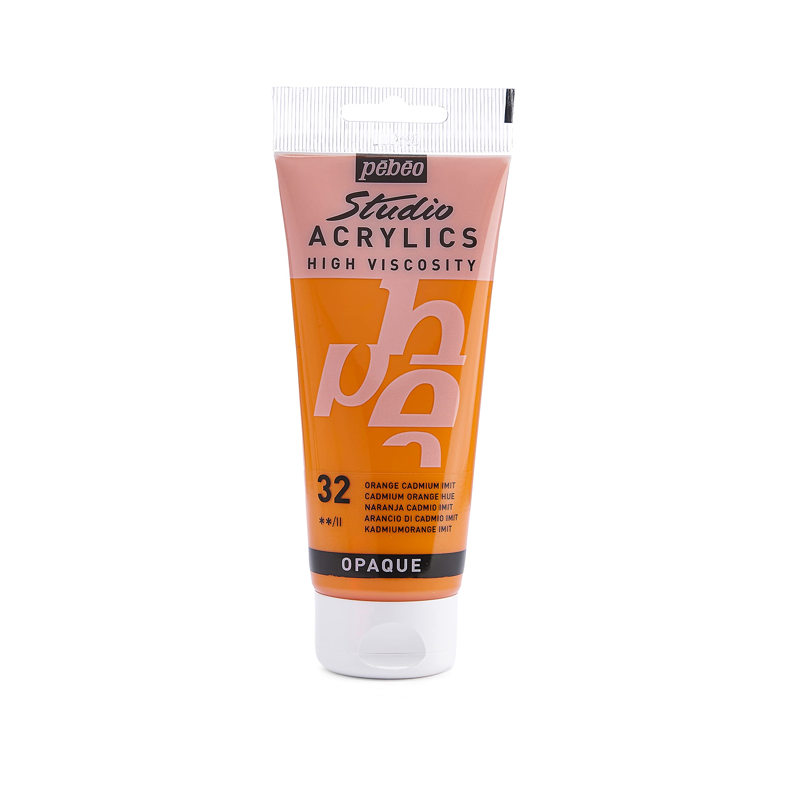 Pebeo - Acrylic Fine Studio Acrylics - Cadmium Orange Hue - Cadmium Orange Hue 100ml/3.38oz (831-032)