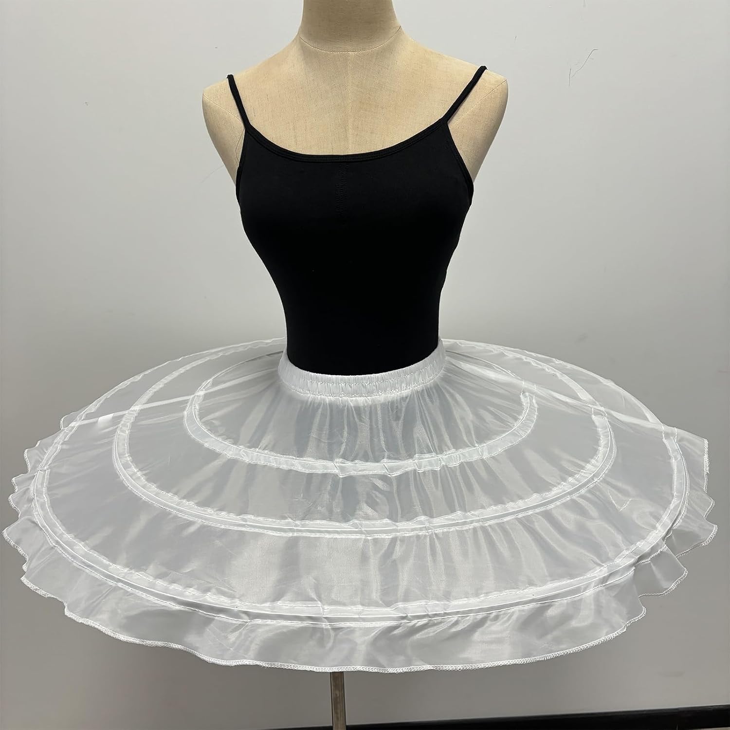 3 Hoops Wedding Petticoats for Short Dress Ballet Skirt Girls Crinoline Elastic Waist Underskirt Jupon Court Tutu