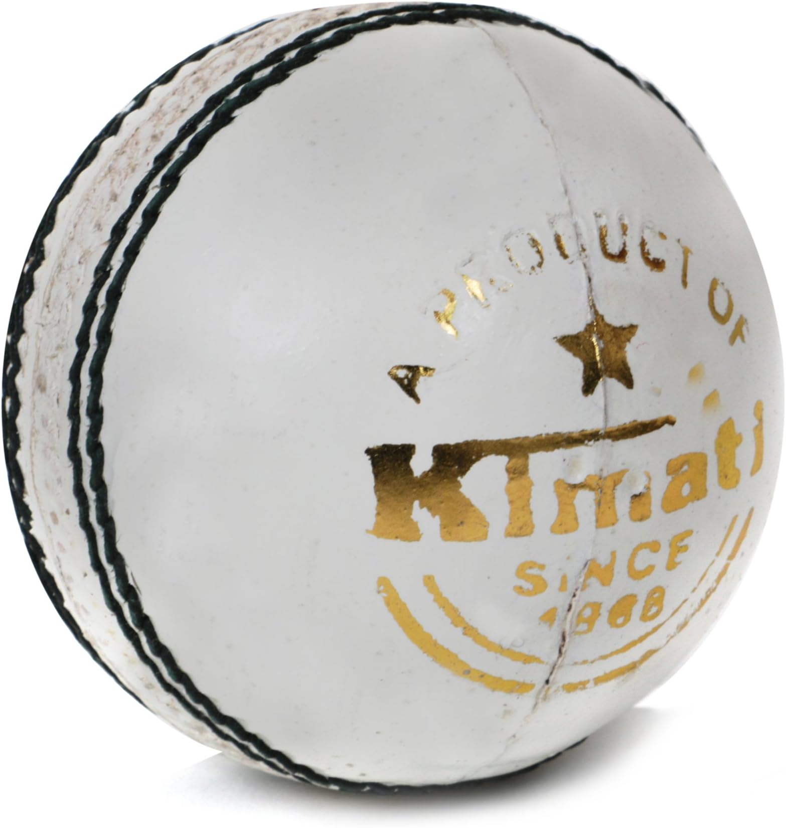 Kimati Leather Cricket Ball for Professionals (55oz, (Magnet T20 White) by Yogi Sports