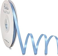 Vista 24 de Ribbli - Cinta de satén dorada de doble cara, 1/4 pulgadas x 50 yardas, cinta dorada para ramo de lazos, envoltura de regalos, decoración de boda