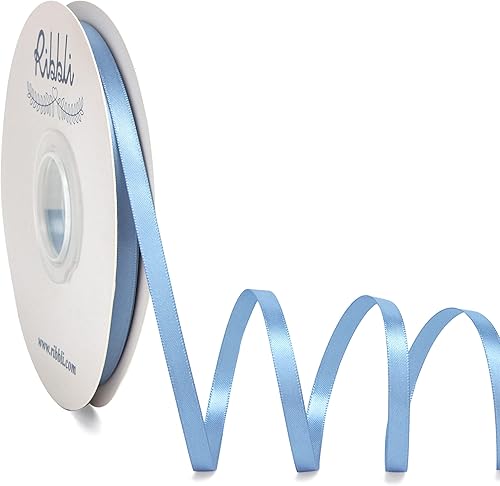 Miniatura 24 de Ribbli - Cinta de satén dorada de doble cara, 1/4 pulgadas x 50 yardas, cinta dorada para ramo de lazos, envoltura de regalos, decoración de boda