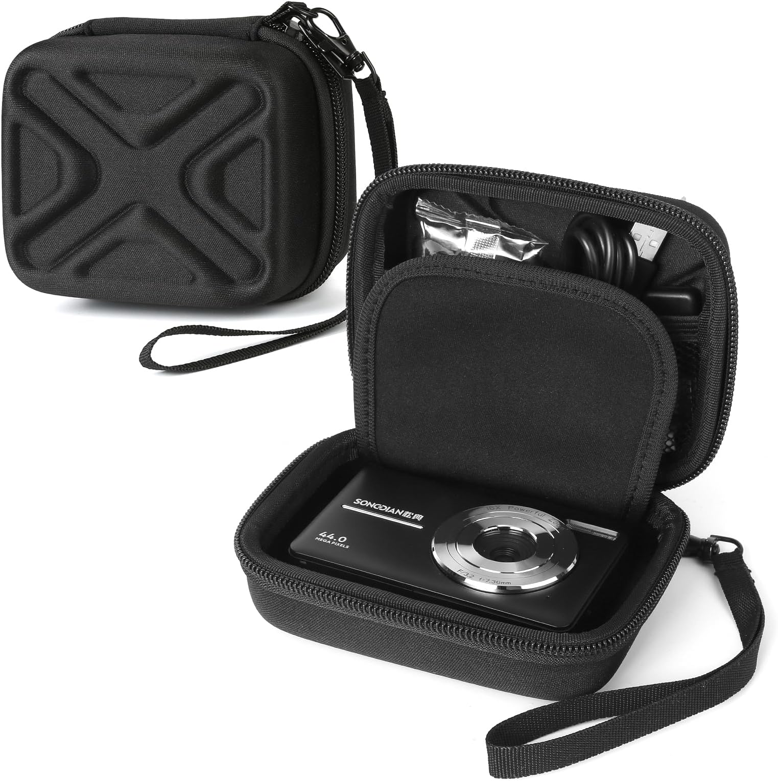 Digital Camera Case for AbergBest 21 Mega Pixels 2.7" LCD Rechargeable HD/Kodak Pixpro/Canon PowerShot ELPH 180/190/Sony DSCW800/DSCW830 Cameras, Travel Carrying Protective Case for Camera- Black