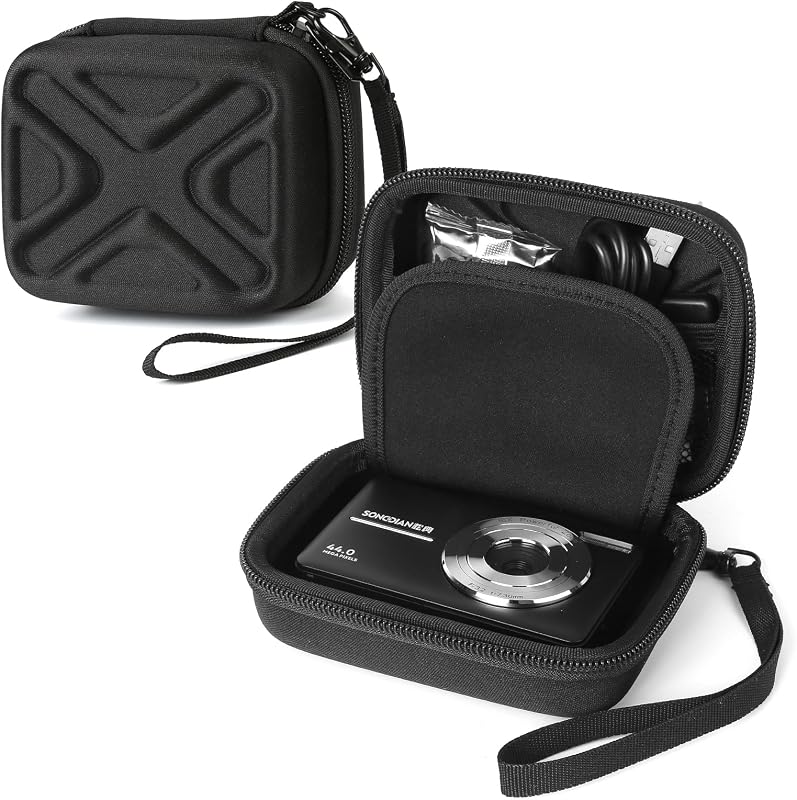 Digital Camera Case for AbergBest 21 Mega Pixels 2.7" LCD Rechargeable HD/Kodak Pixpro/Canon PowerShot ELPH 180/190/Sony DSCW800/DSCW830 Cameras, Travel Carrying Protective Case for Camera- Black