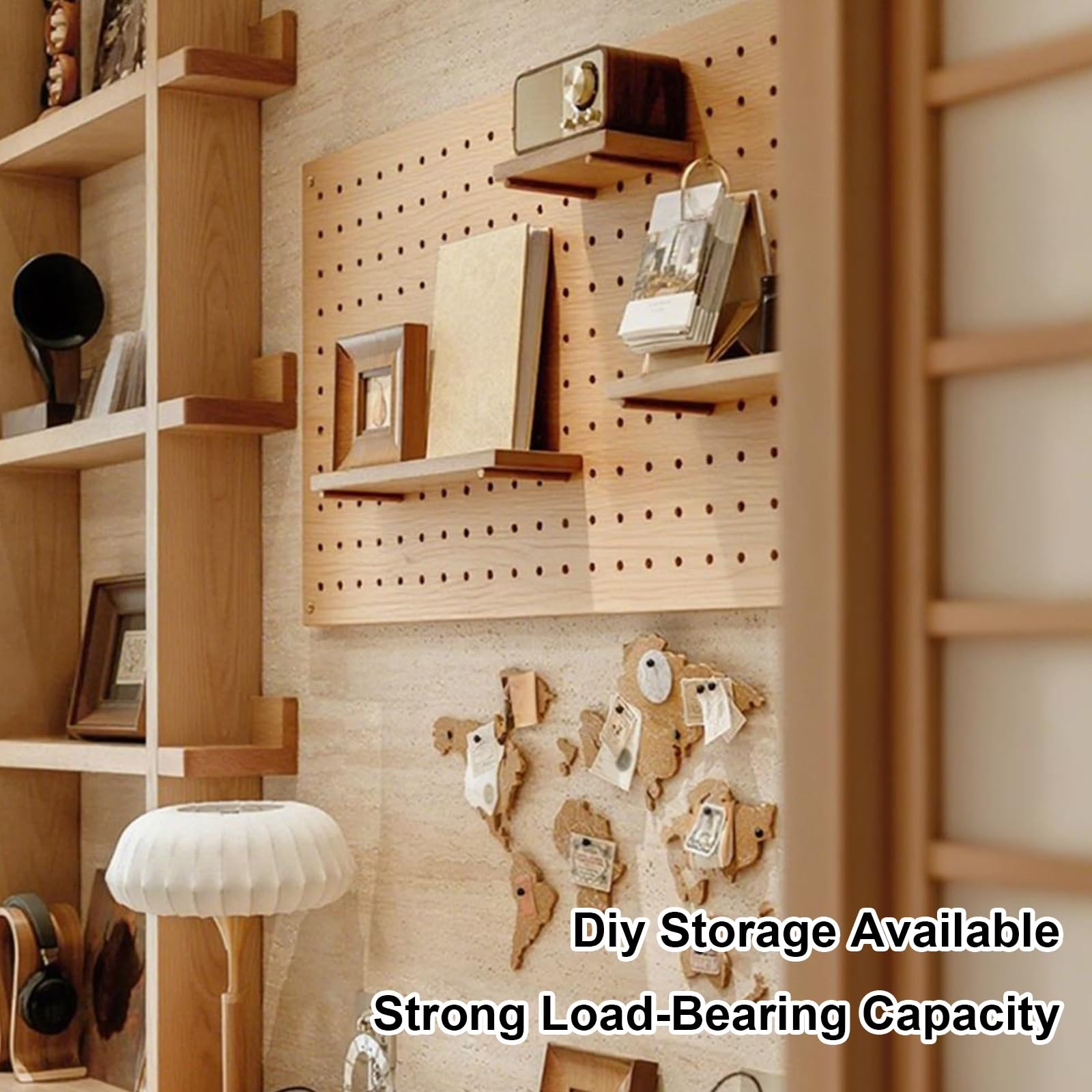 Holz-Stecktafel Zur Wandmontage, Diy-Hängeplatte, Holz-Pegboard-Kombinations-Wand-Organizer-Kit für Zuhause, Büro, Schlafzimmer(Green)