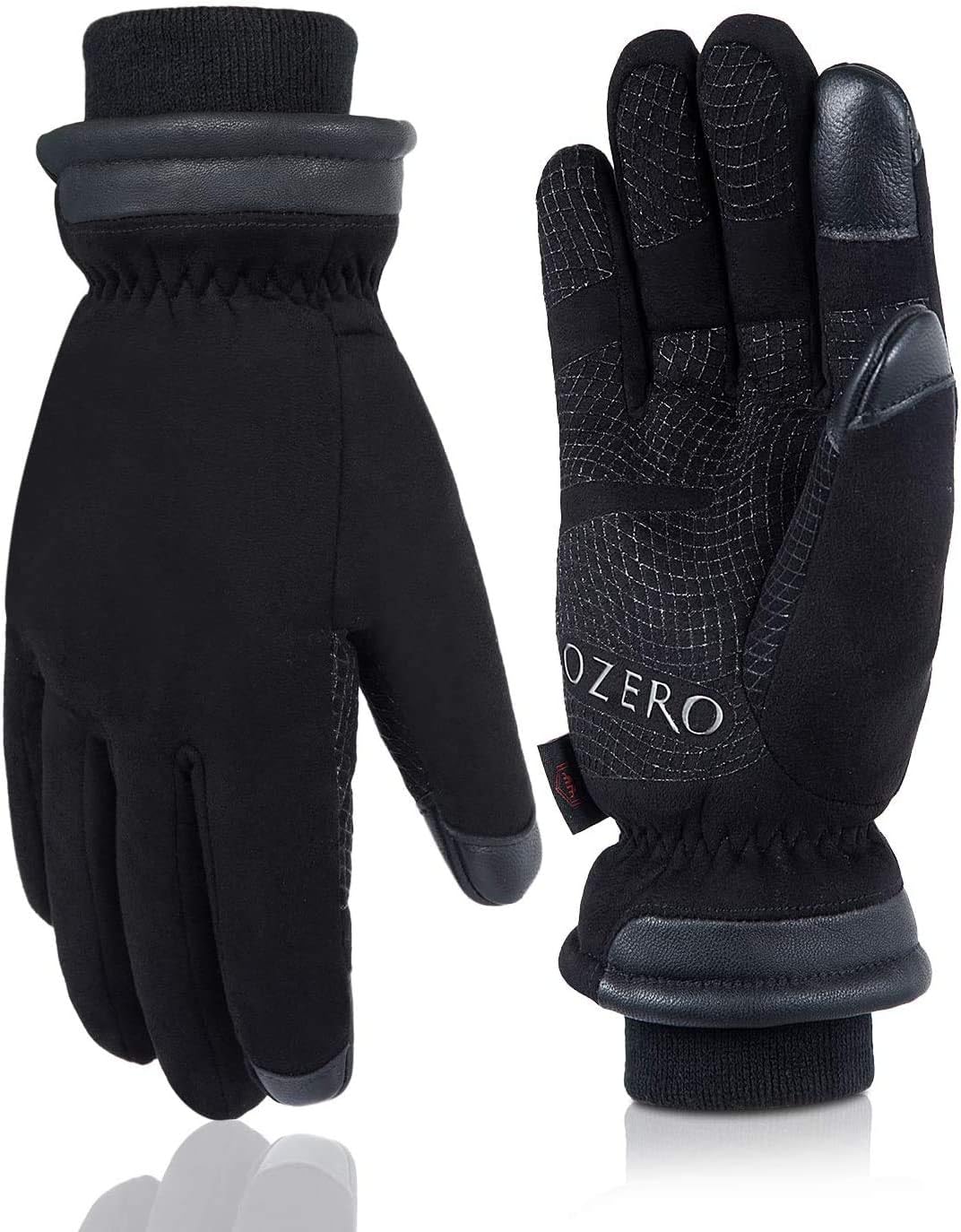 OZERO Winter Waterproof Glove, 30 ℉ Cold Proof Touchscreen Anti Slip Silicon Palm Warm Glove for Driving Motorcycle Cycling Running Hiking Snow Ski in Cold Weather,Gifts for Men and Women