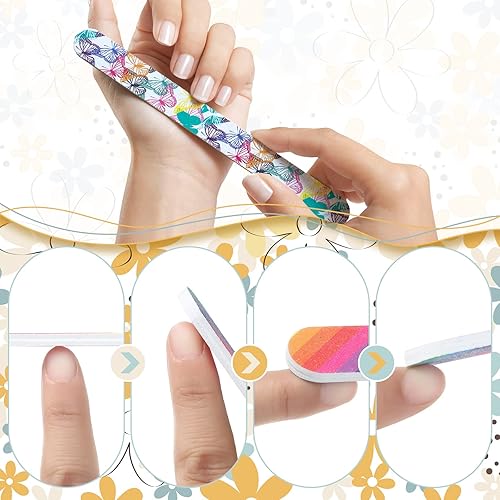 Miniatura 3 de 60 limas de uñas coloridas de esmeril de grano 150150, mini limas de uñas a granel de doble cara, herramientas profesionales de manicura para uñas