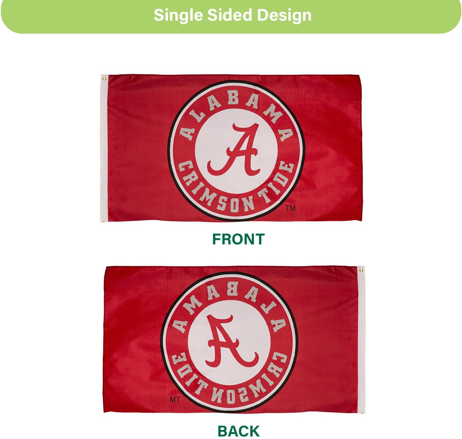 BSI NCAA Alabama Crimson Tide 3 x 5 Outdoor Flag Durable with Grommets | Heavy Duty Flag & Banner for Garden Patio | Indoor Wall Decor for Room | Works with Flag Poles for Outside House