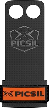 PICSIL - RX Grips | Synthetic Workout & Gymnastics Grips | Ultra-Resistant Carbon Fibre for Cross Training | Helps Prevent Tears & Blisters | Carbon Fibre Material | Use wiht Chalk |
