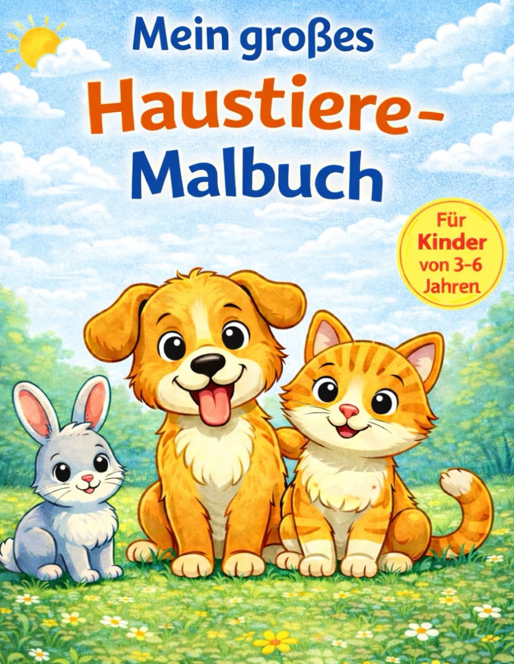 Mein großes Tier-Malbuch – Haustiere: Malspaß für Kinder von 3 bis 6 Jahren