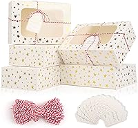 Vista 9 de CHOUNYEE Paquete de 24 cajas para galletas de Navidad (21x15x7 cm), cajas para regalos navideños, cajas de panadería con ventana para intercambio
