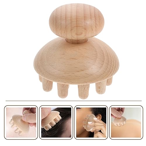 Vista 5 de EXCEART Peine de masaje de madera - Masajeador del cuero cabelludo para el crecimiento del cabello y cepillo de madera antiestático