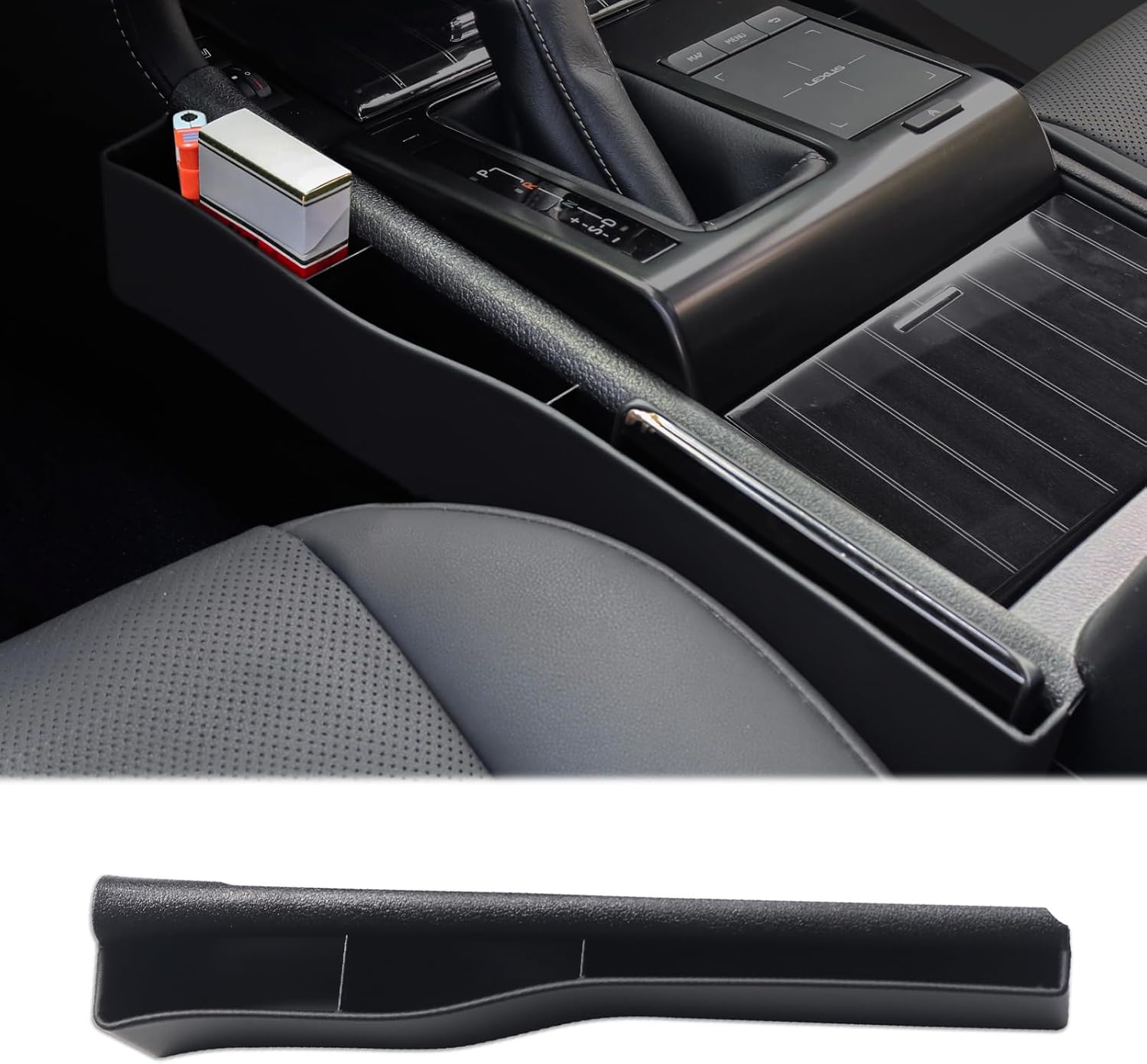 Suitable for 2022-2023 Lexus GX460 Seat Gap Storage Box 400 Central Control Storage Box Modification (2022-2023 Black-Master Driving)
