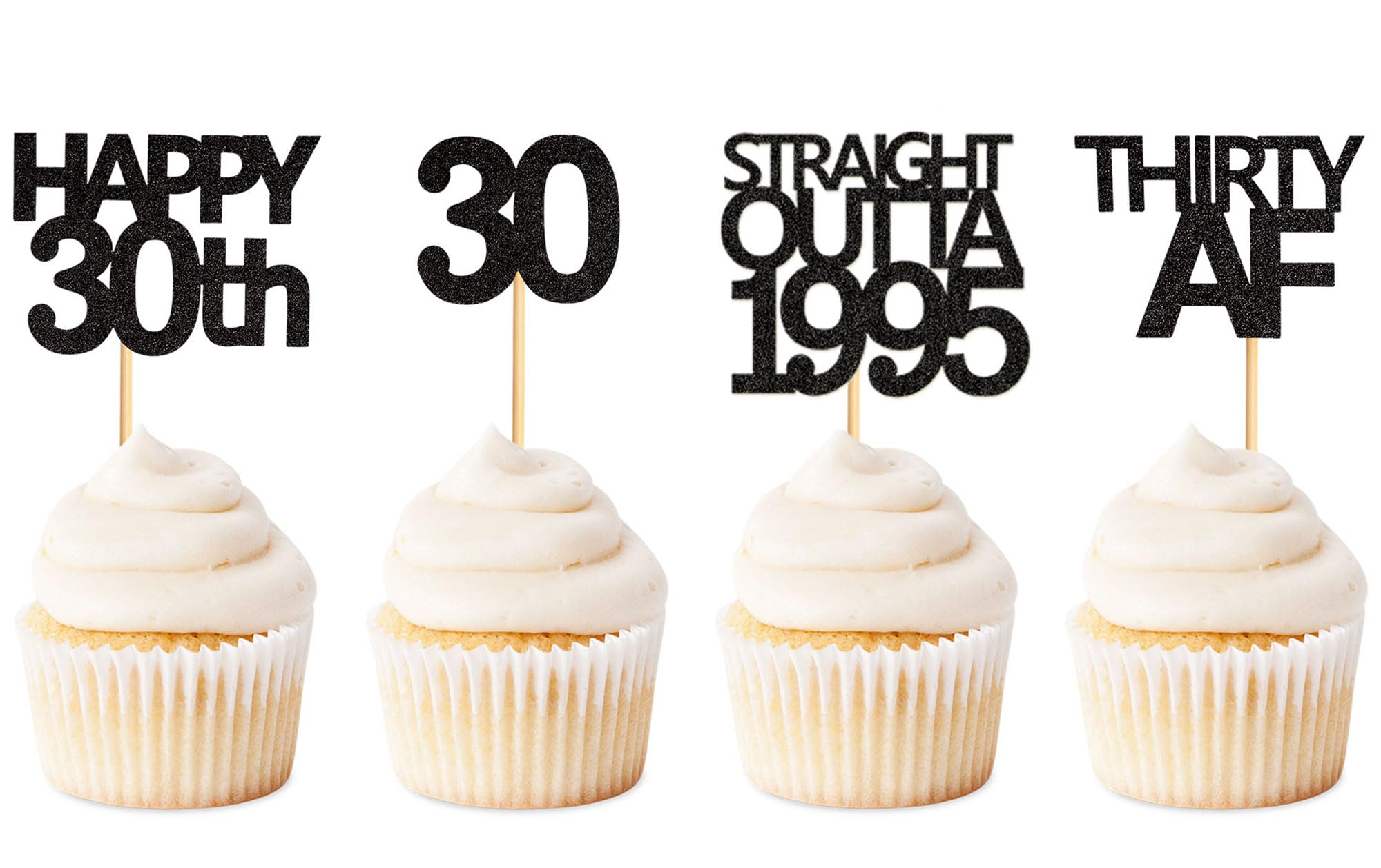 48 Pack Vintage 1995 Cupcake Toppers - Legend Since 1995, 30th Birthday & Anniversary Party Decor