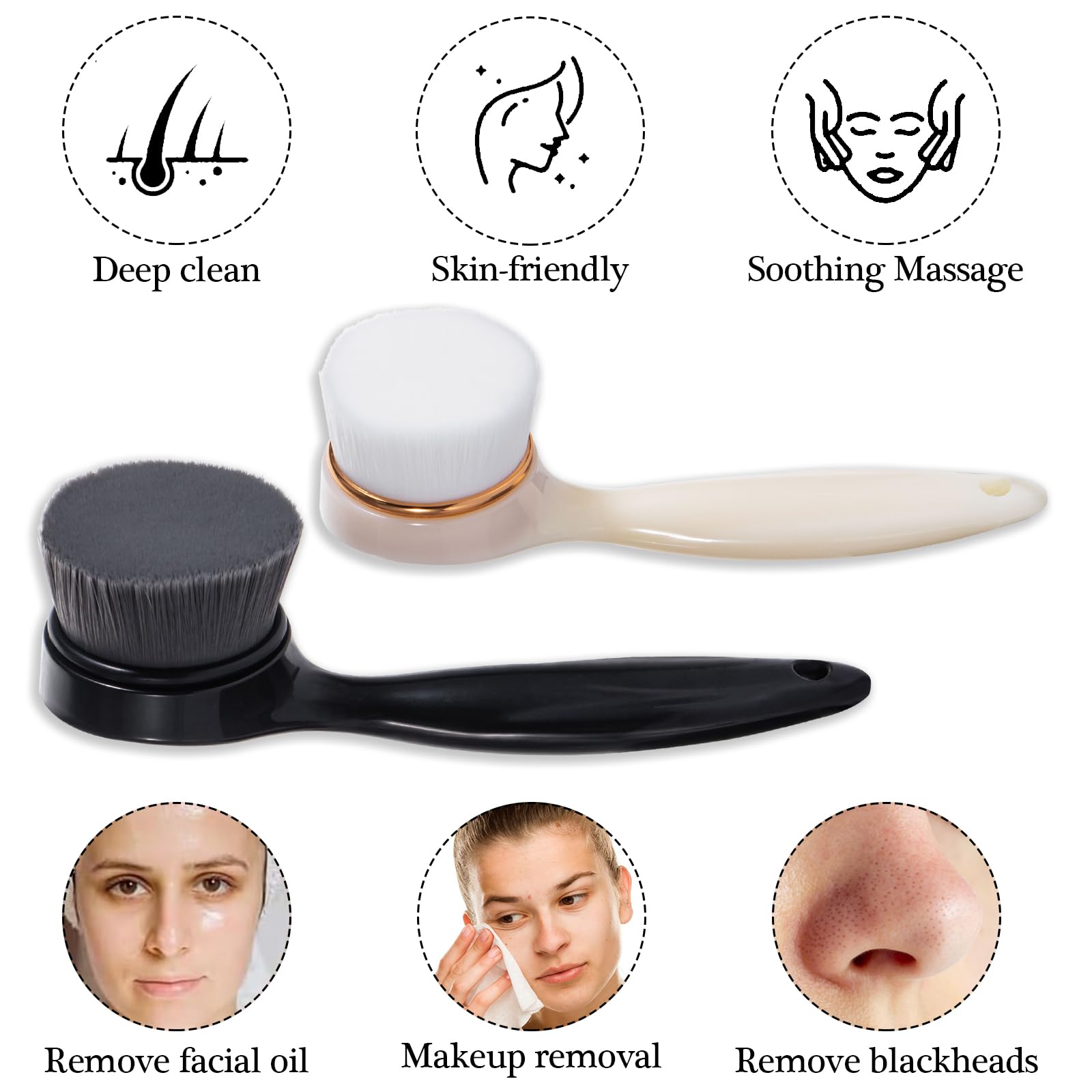 Yebeauty Soft Bristle Face Scrubber, Facial Cleansing Brush with Lanyard - Image 4