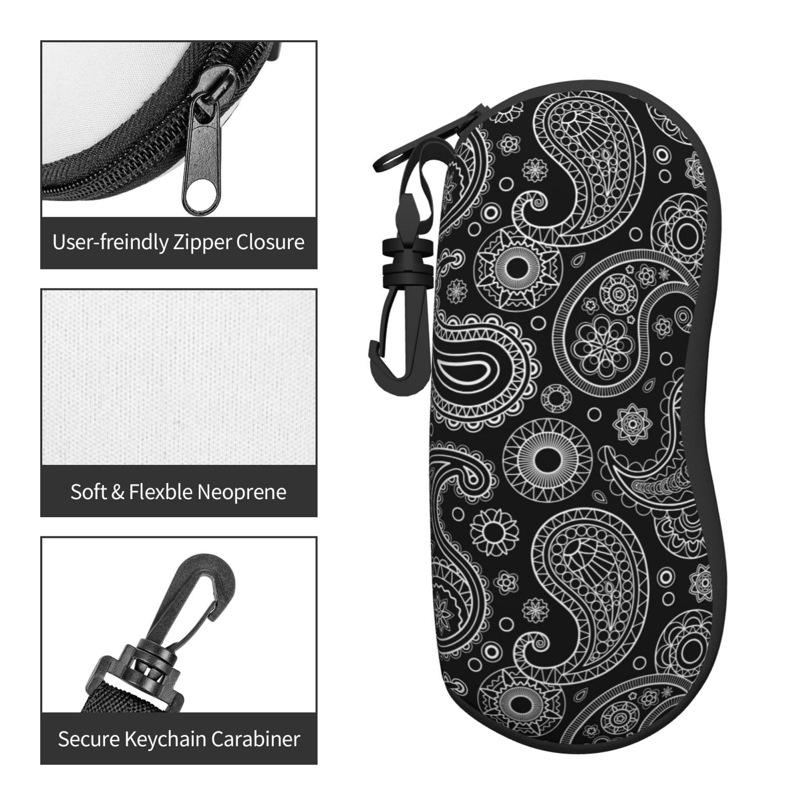 Funda suave para gafas de sol, funda de neopreno ultraligera con cremallera para gafas
