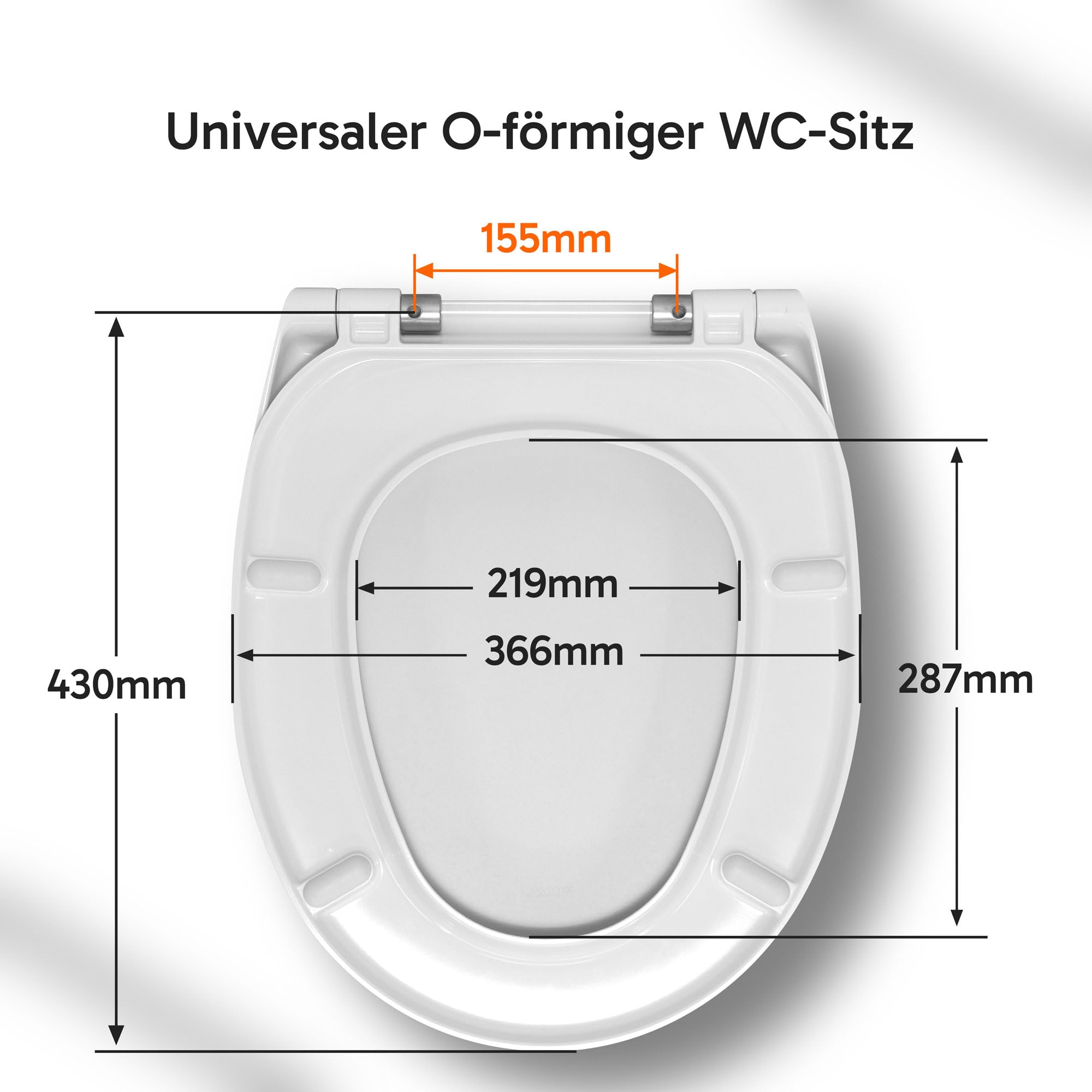 Hochkönig WC-Sitz Weiß – Premium Duroplast mit Softclose & Edelstahl Scharnier – Antibakteriell, abnehmbar – Universell passend, einfache Montage – Made in Austria