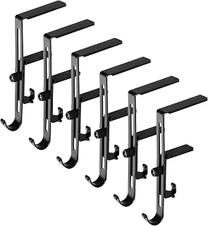 Sfcddtlg 6 Pcs Christmas Stocking Holders for Mantle- Adjustable Fireplace Stocking Hangers- Metal Christmas Stocking Garland Hooks for Xmas Home Party Decoration (Black)