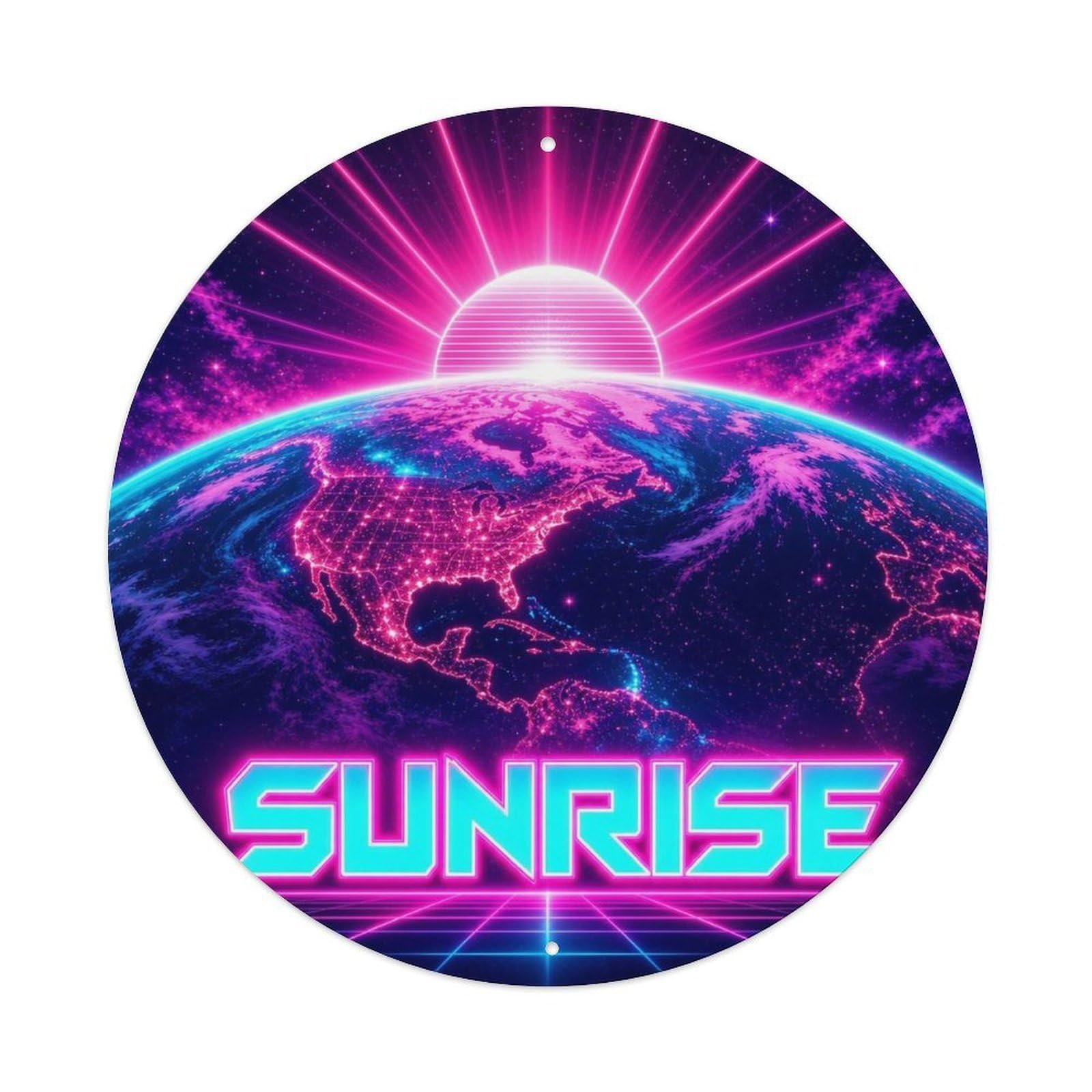 Cosmos Earth Sunrise Orbit Celestial Astral Metal Tin Sign