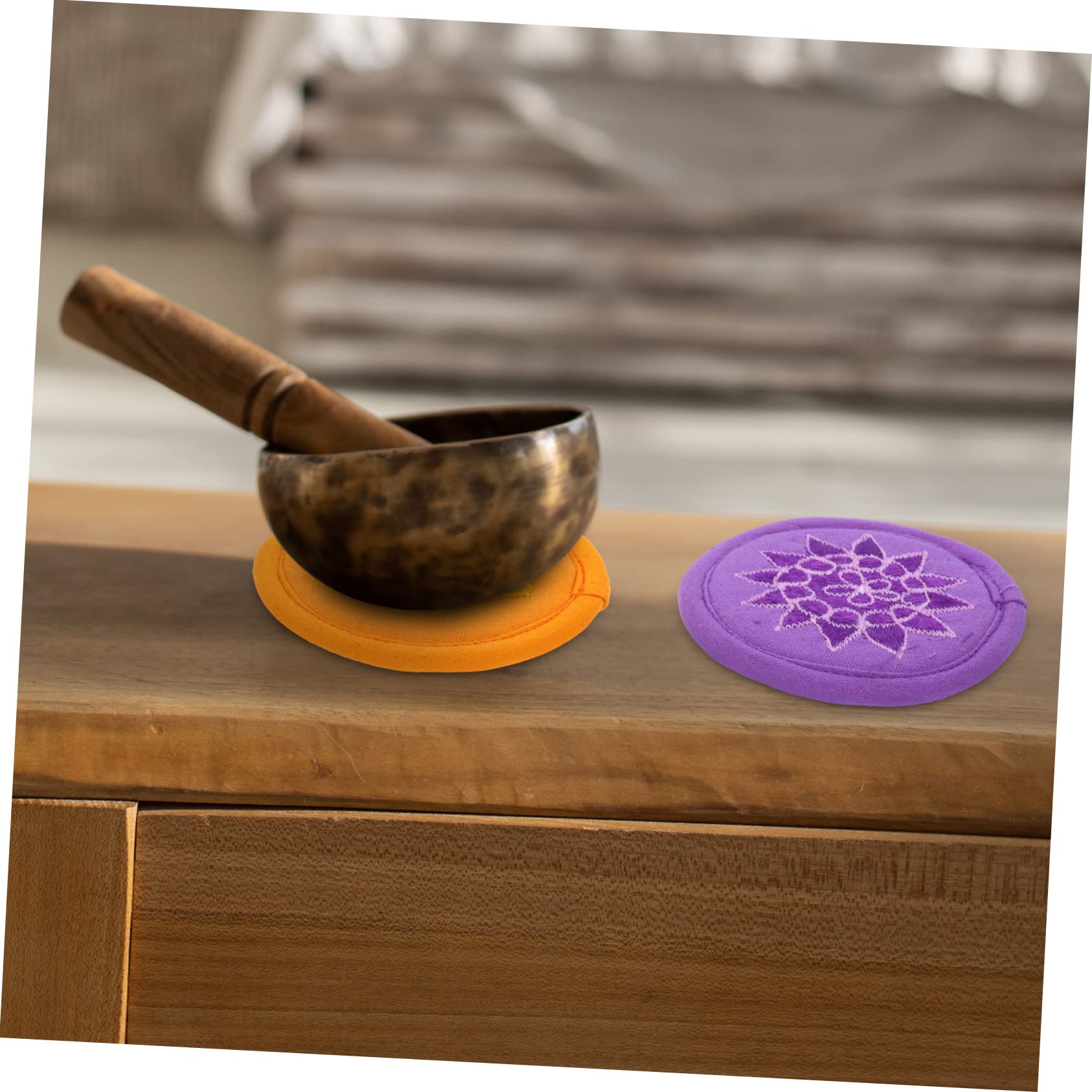 Toyvian Coussin Pour Bol Chantant Tibétain Brodé Lot De 7 Coussins De Protection Pour Bol De Prière Support Compact Pour Et Yoga