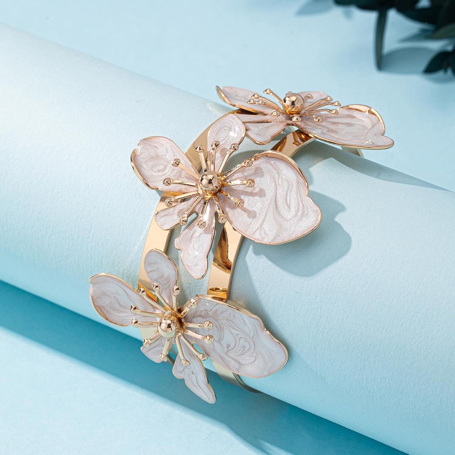 Flower Bracelet Gold Chunky Cuff Bracelet Flower Desigh Bangles Bracelets for Women Trendy 2026 - Image 7