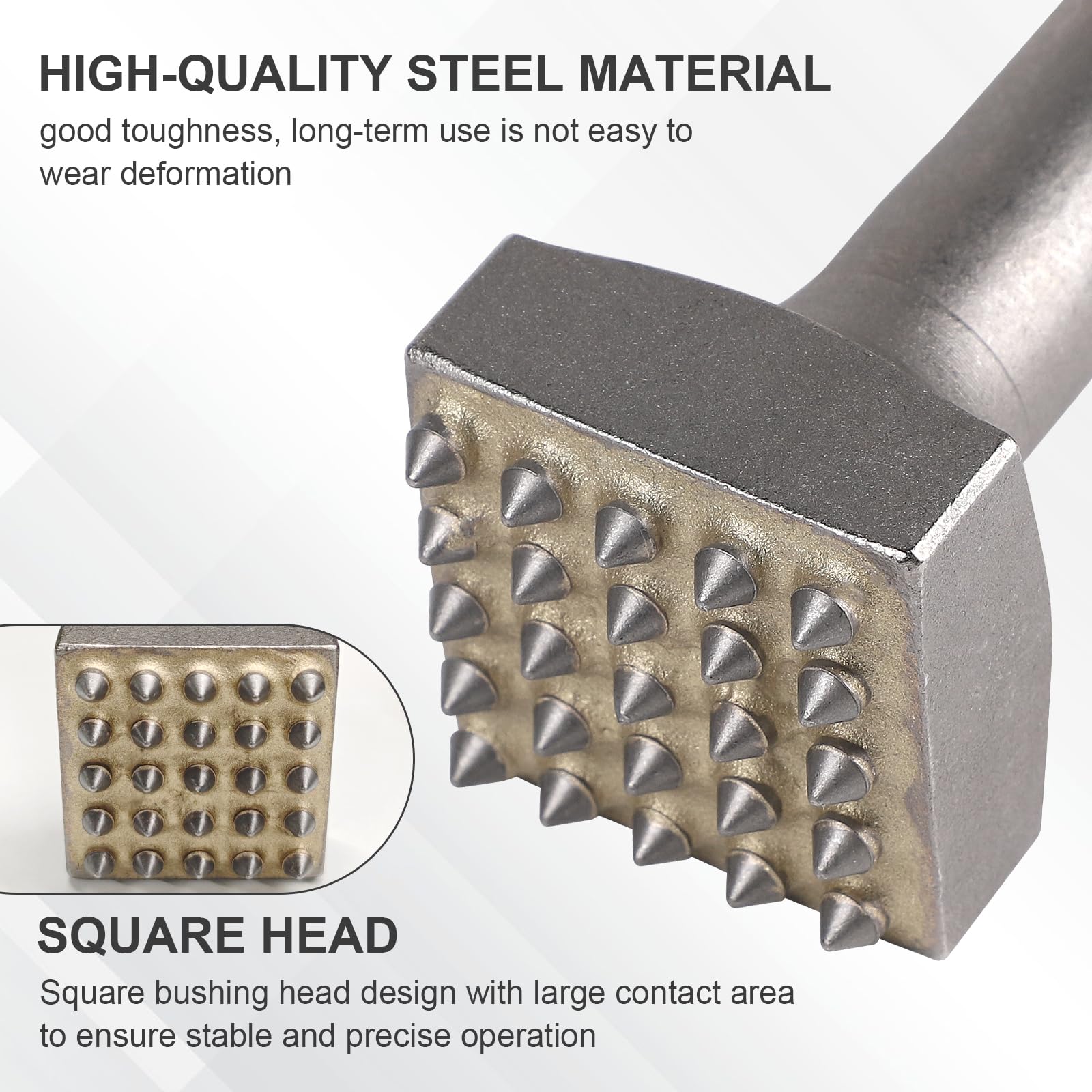 CPROSP Młotek kijkowy SDS MAX 290 x 39 mm, dłuto stockowe ze stali stopowej, dłuto stocker 25 zębów, elektryczne wiertło udarowe do kwiatów z kwadratową główką, do płytek, betonu, cegły, kamienia