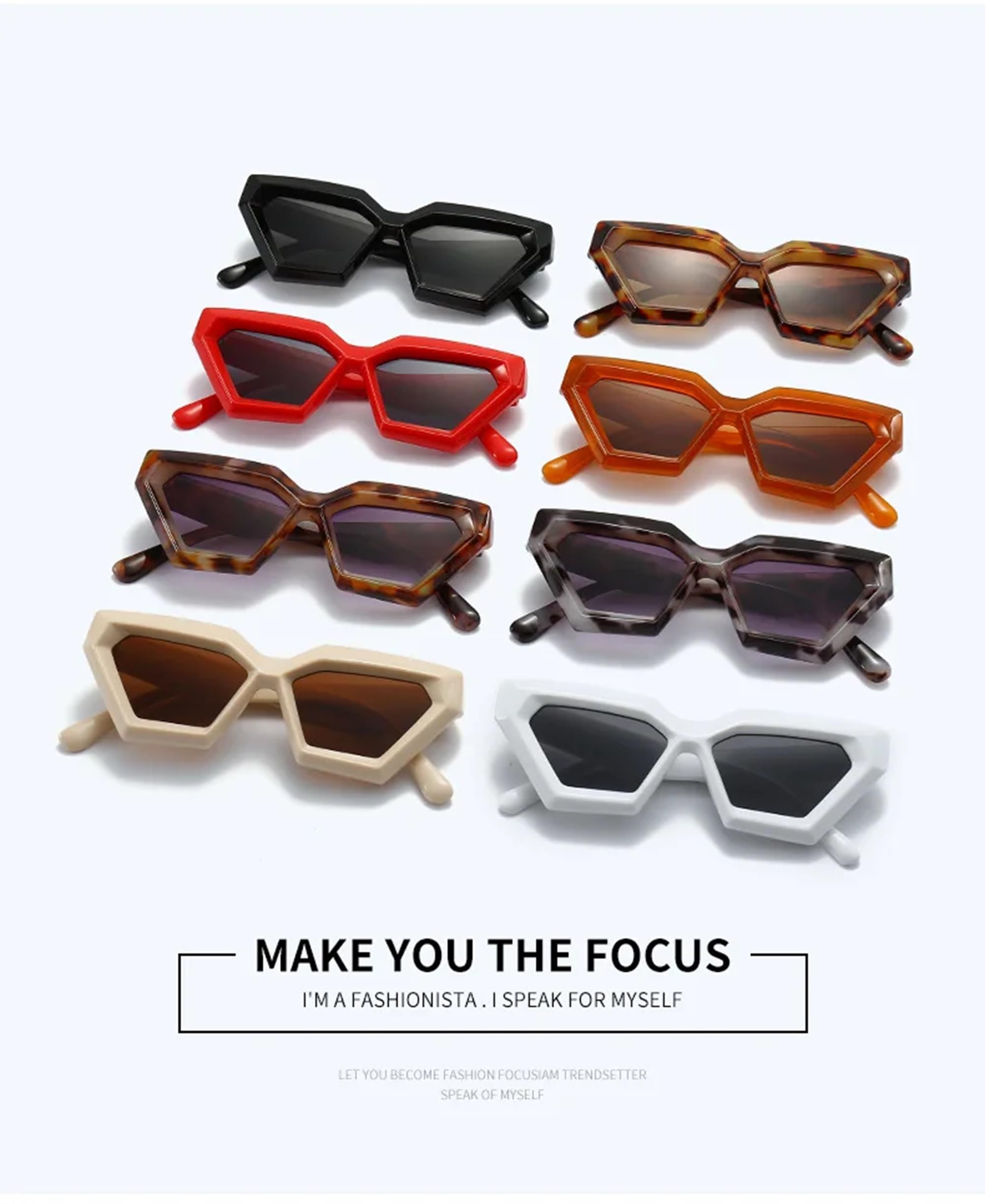 AUGEN Moderne Katzenaugen-Sonnenbrille, Kunststoff, Unisex, UV-400-geschützt, Größe M (179)