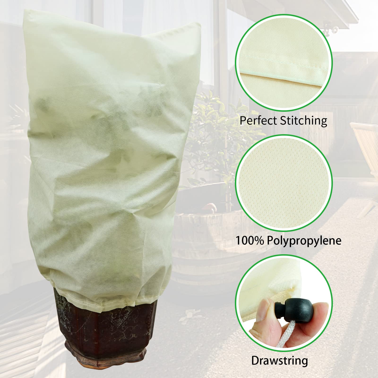 Housse de Protection pour Plantes 50g/m² 60cm x 80cm Antigel Perméable Coupe-Vent