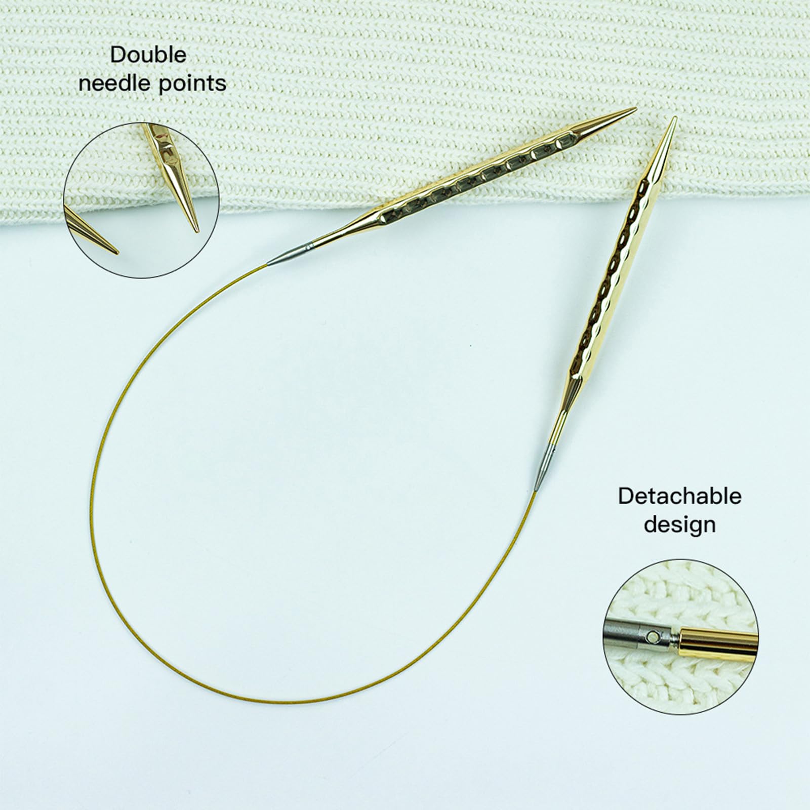 8 Pares de Agujas de Tejer de Acero Inoxidable de 3, 5 mm a 8, 0 mm, Agujas de Tejer Circulares Intercambiables con Bolsa para Crochet, Equipo de Costura Artesanal