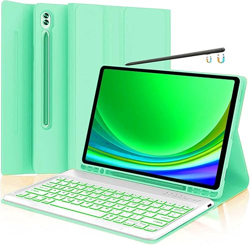 Miniatura 45 de Funda de teclado para Samsung Galaxy Tab S10+ Plus, S9 Plus, S9 FE+, S9+/S8 Plus, S8+/S7 Plus S7+ S7 FE de 12.4 pulgadas, funda de teclado Bluetooth