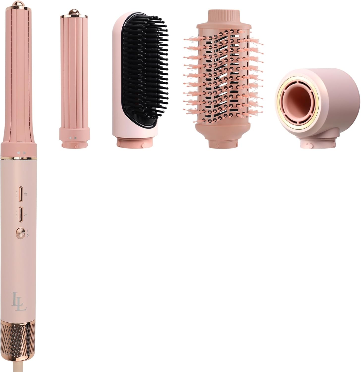 Largolash Pro Airstyler – Fohnborstel Krultang 6 in 1 – Krultang – Multistyler – Krulborstel – Coldshot – Krulborstel en Stijlborstel – 135.000 RPM – Nieuwste Pro versie okt 2024 (Roze)