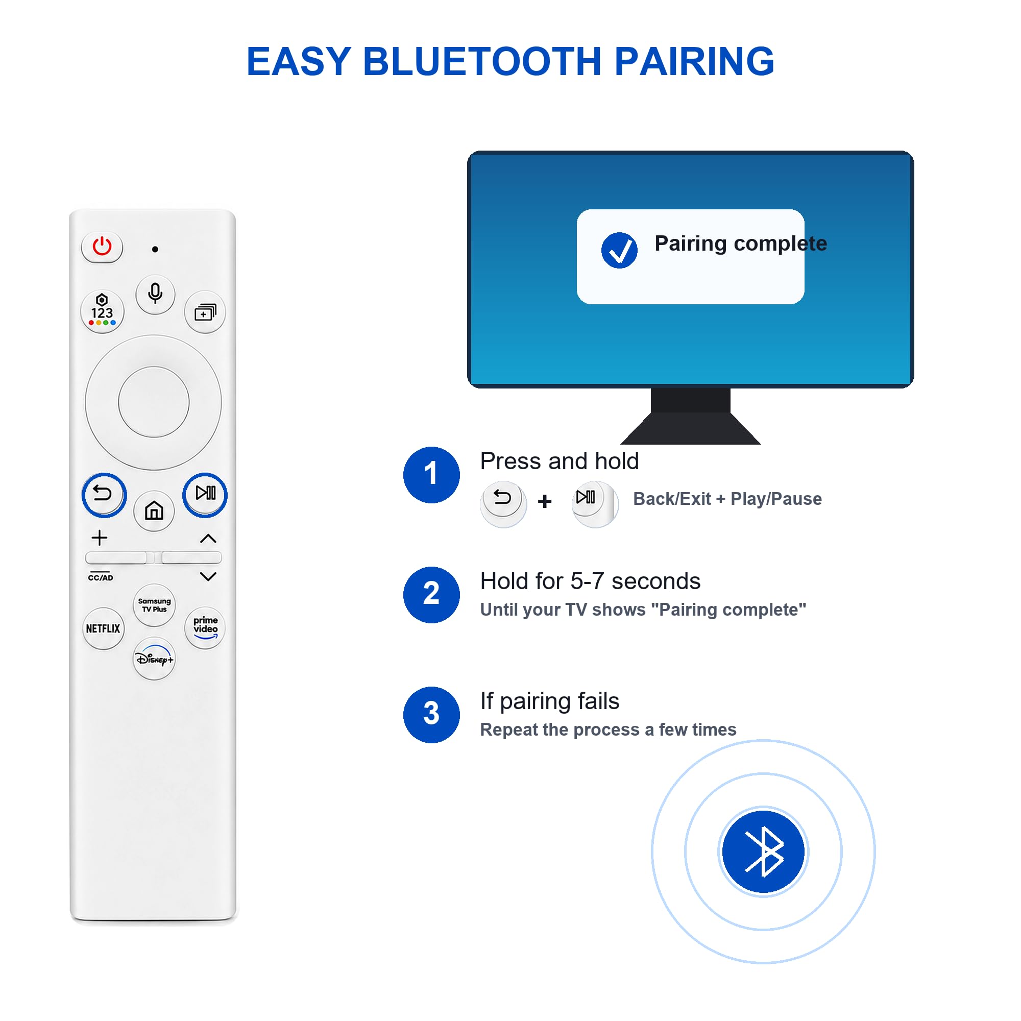 Telecomando per TV Samsung BN59-01385A, telecomando vocale di ricarica solare con 4 tasti di scelta rapida, ricaricabile USB-C, compatibile con Samsung Smart TV 2019-2025