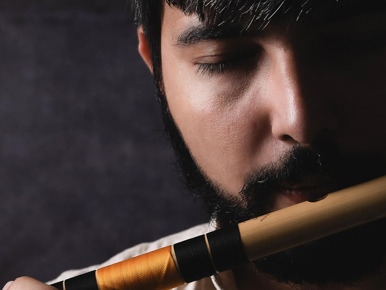 Radhe Flutes | PROFESSIONAL Bamboo Bansuri | C Natural | Right Handed | Middle Octave | With Hard Cover | Velvet Cover & Paper Tube | Black & Orange | Hand Crafted by Tej Sharma