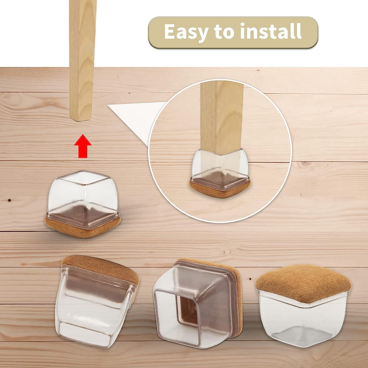 Tapas for muebles, fundas for patas de mesa, almohadillas de fieltro for muebles, 24 piezas de silicona for patas de sillas, fundas de fieltro, protectores for patas de muebles, almohadillas for patas