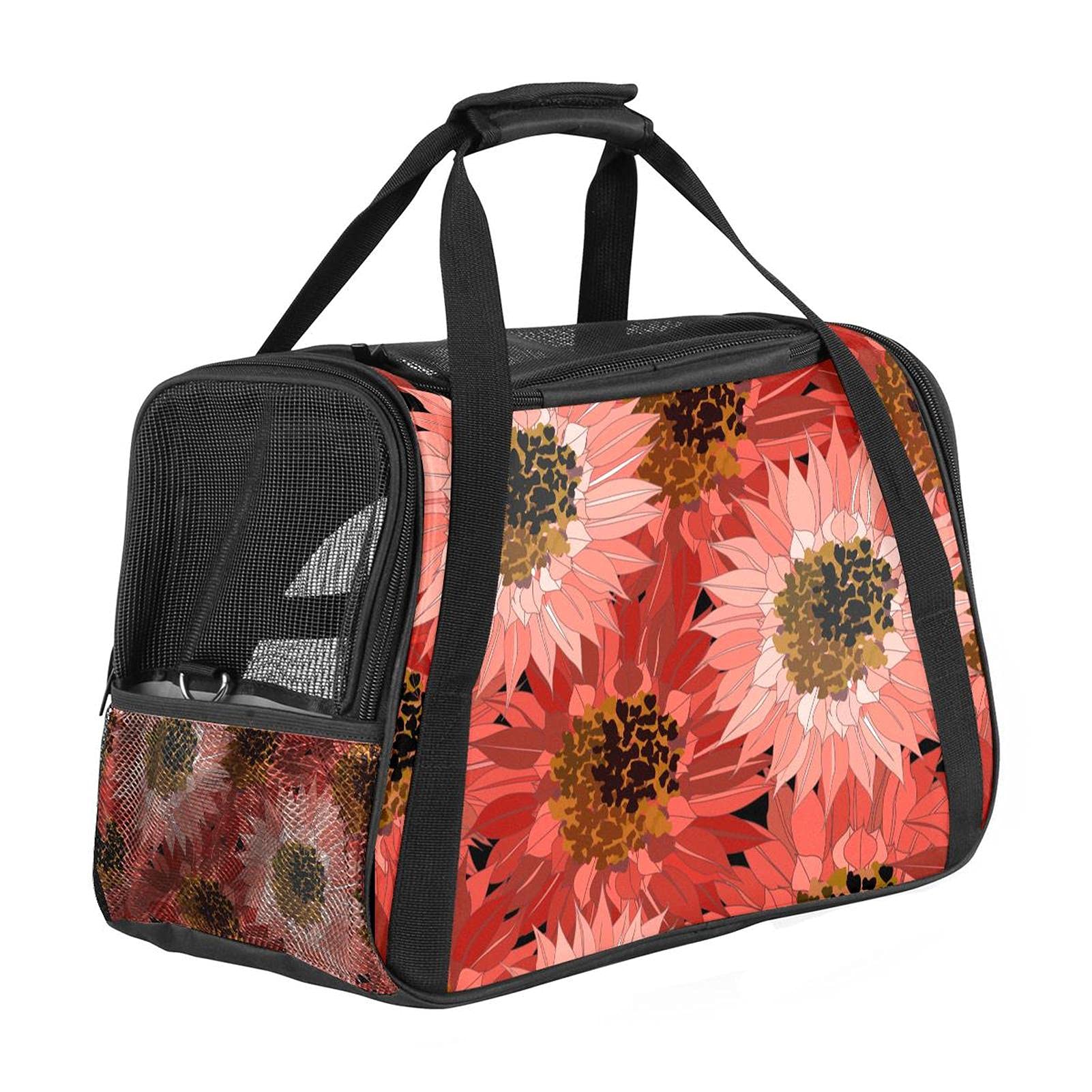 Sac de transport pliable chat lapin avec laisse de sécurité interne et filet