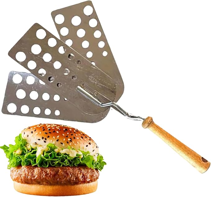 Edelstahl Pfannenwender - Flexible Fish Spatula Mit Holzgriff