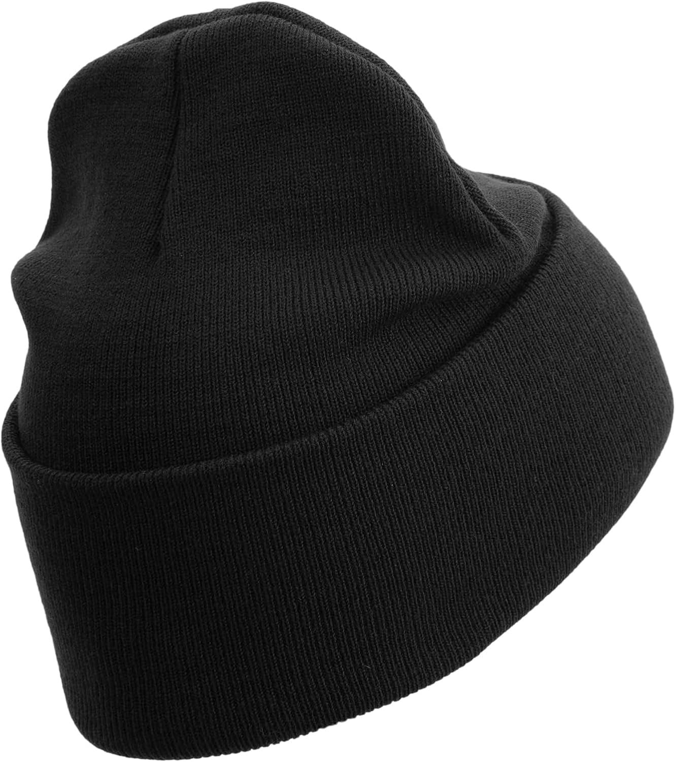 US Marine Corps Seal Logo Embroidered 12 Inch Solid Knit Cuff Long Beanie Made in USA