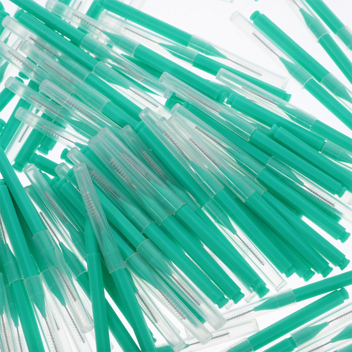Veemoon Cepillos Interdentales Suaves para Limpieza Profunda de Dientes 200 Piezas en Color Verde, Material Pp y Acero Inoxidable, Ideales para Cuidado Bucal y Viajes
