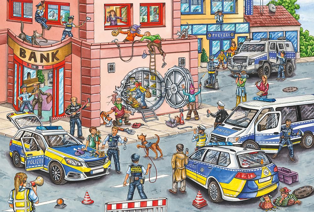 Schmidt Spiele 56450 Polizeieinsatz, 100 Teile Kinderpuzzle